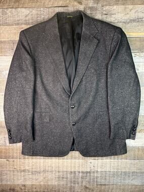 Vintage Pagano West Mens Two-Button Blazer Size 46R Gray Western Made USA